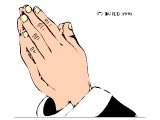 Hands together in prayer 